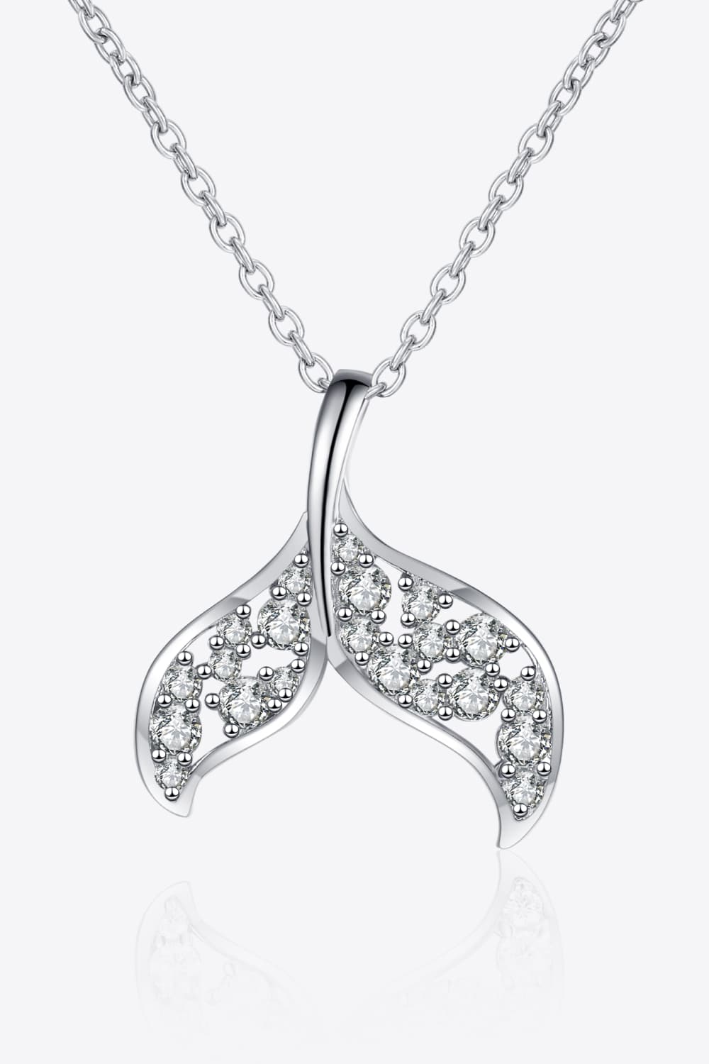Moissanite Fishtail Pendant 925 Sterling Silver Necklace BLUE ZONE PLANET