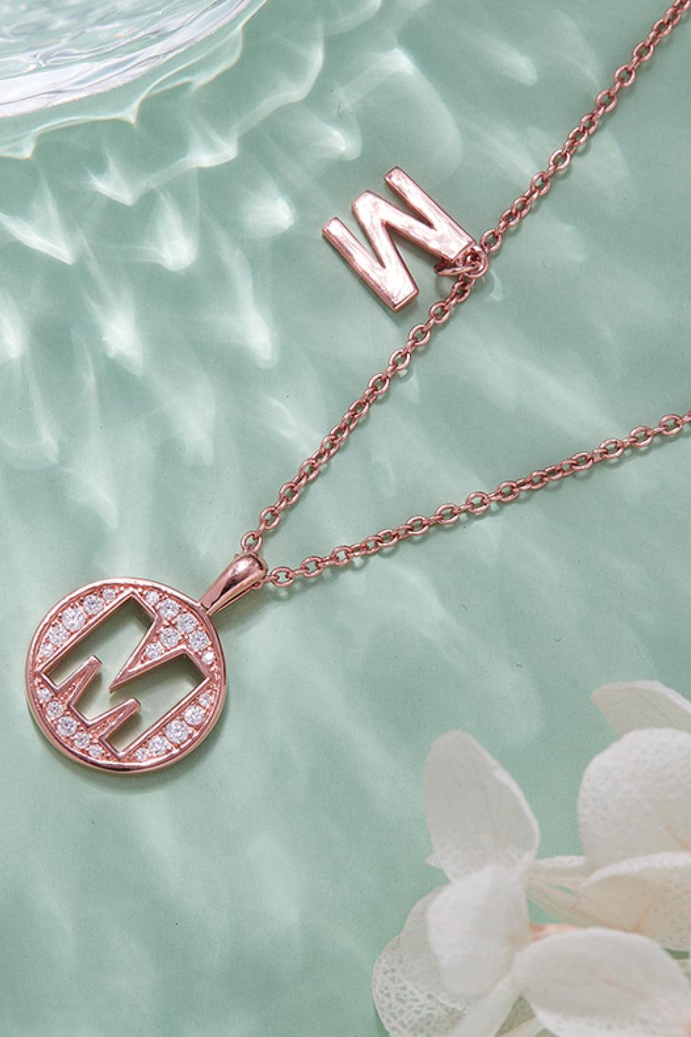 Moissanite K to T Pendant Necklace BLUE ZONE PLANET