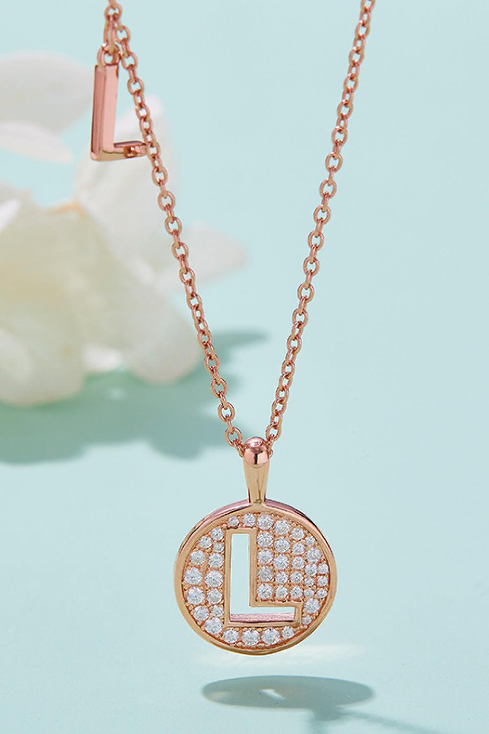 Moissanite K to T Pendant Necklace BLUE ZONE PLANET