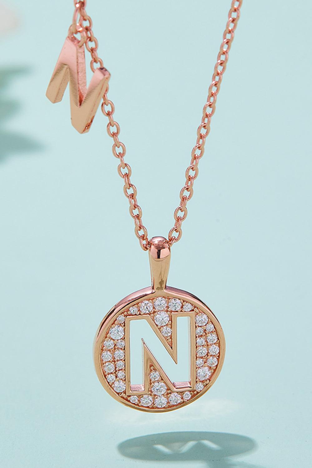 Moissanite K to T Pendant Necklace BLUE ZONE PLANET