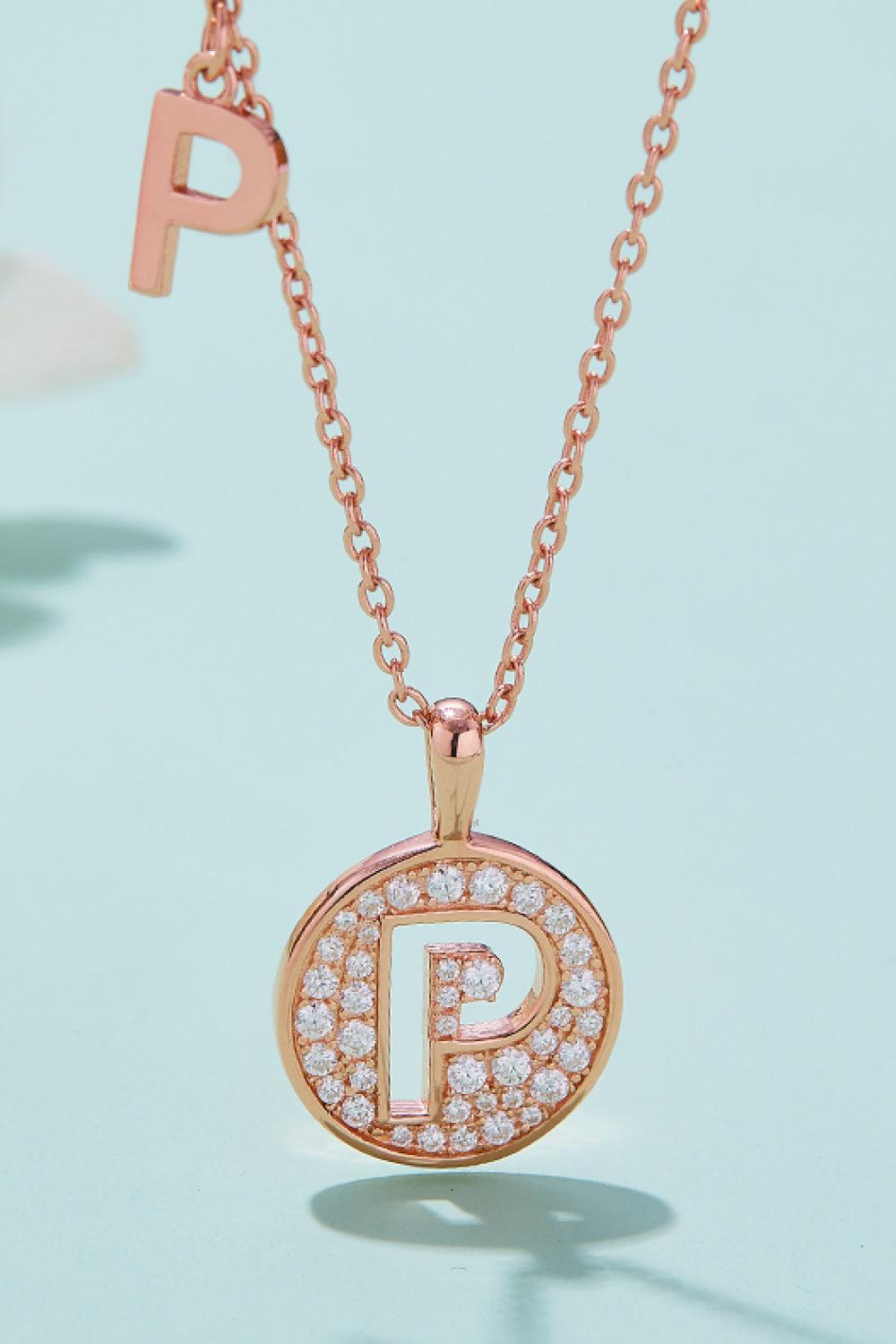 Moissanite K to T Pendant Necklace BLUE ZONE PLANET