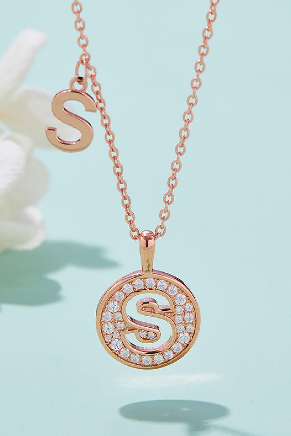 Moissanite K to T Pendant Necklace BLUE ZONE PLANET