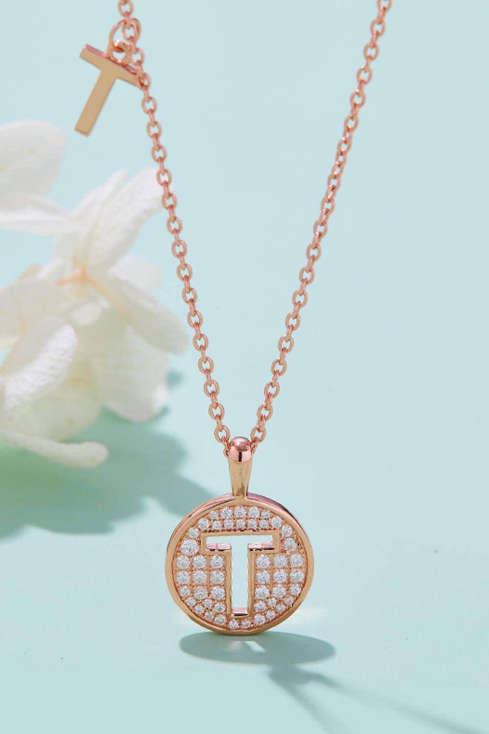 Moissanite K to T Pendant Necklace BLUE ZONE PLANET