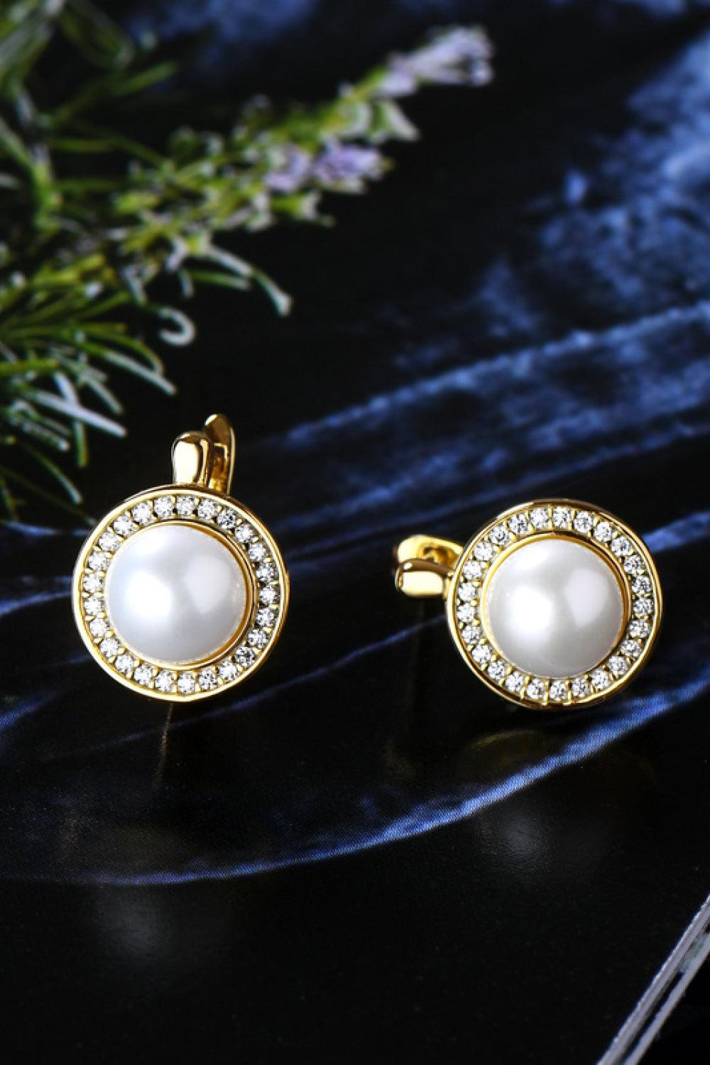 Moissanite Pearl 925 Sterling Silver Earrings BLUE ZONE PLANET