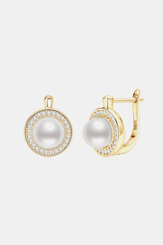 Moissanite Pearl 925 Sterling Silver Earrings BLUE ZONE PLANET