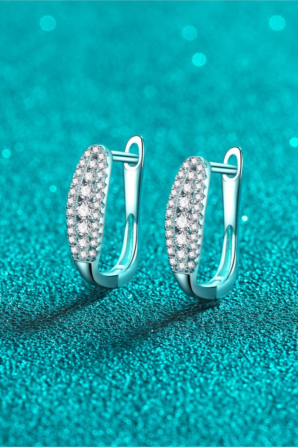 Moissanite Rhodium-Plated Earrings BLUE ZONE PLANET