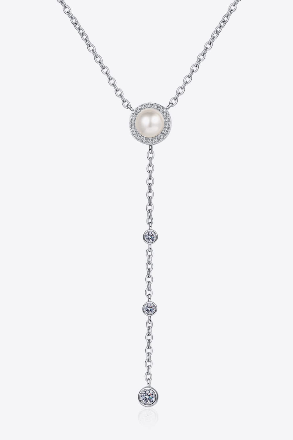 Moissanite Rhodium-Plated Necklace BLUE ZONE PLANET