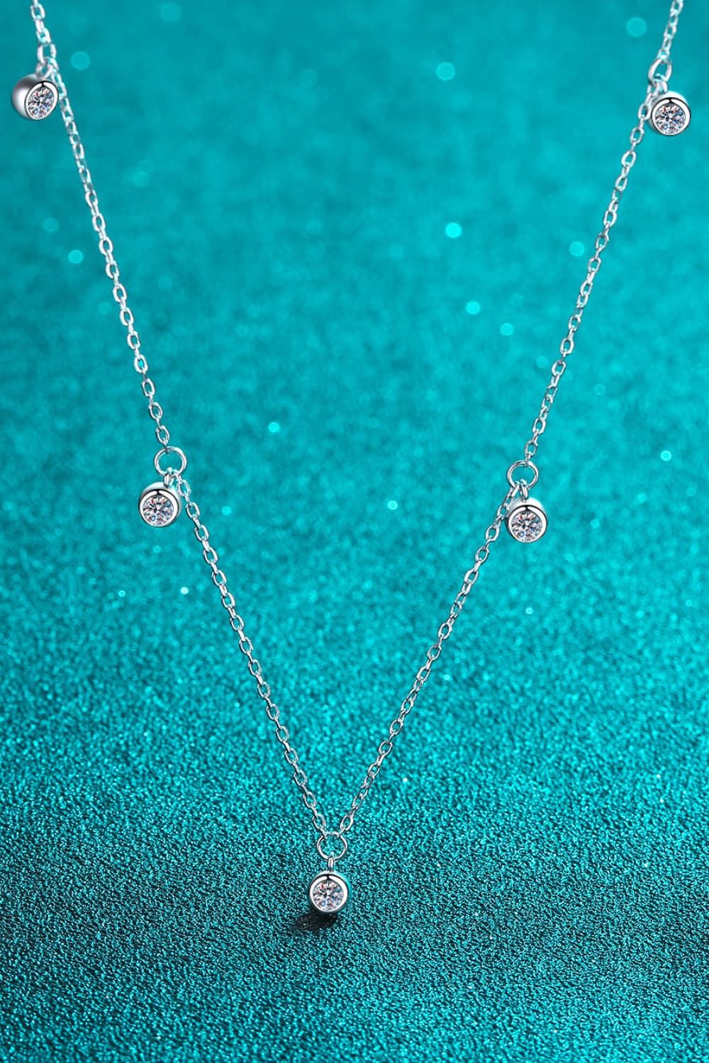 Moissanite Rhodium-Plated Necklace BLUE ZONE PLANET