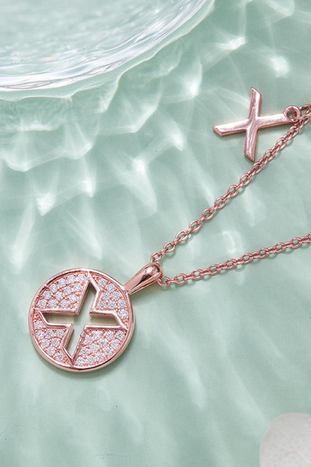 Moissanite U to Z Pendant Necklace BLUE ZONE PLANET