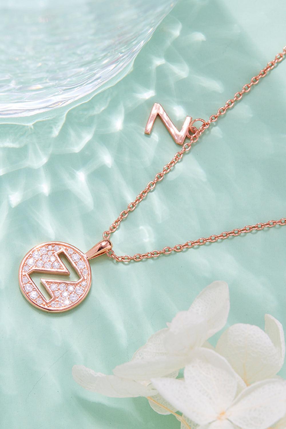 Moissanite U to Z Pendant Necklace BLUE ZONE PLANET