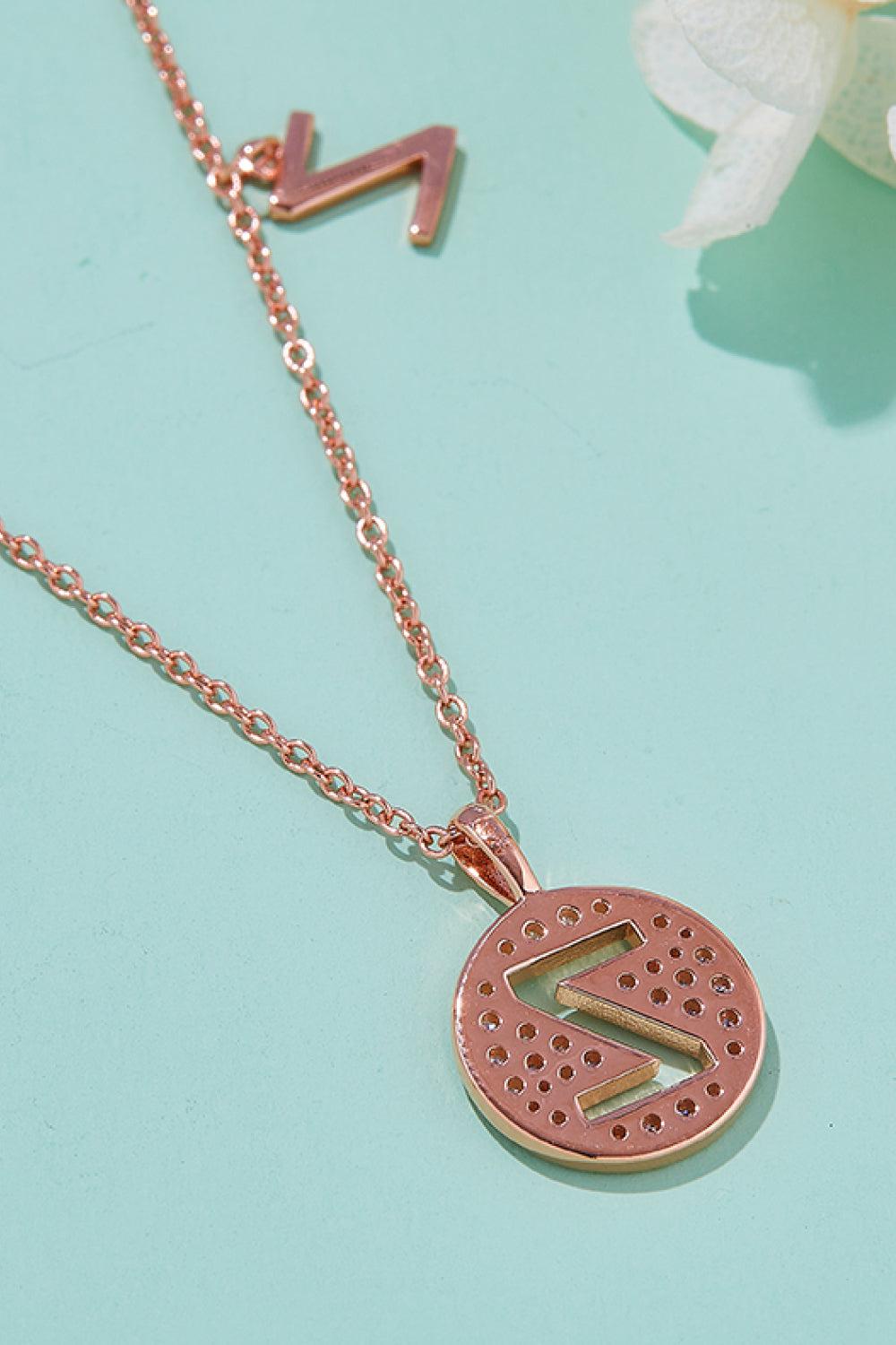 Moissanite U to Z Pendant Necklace BLUE ZONE PLANET