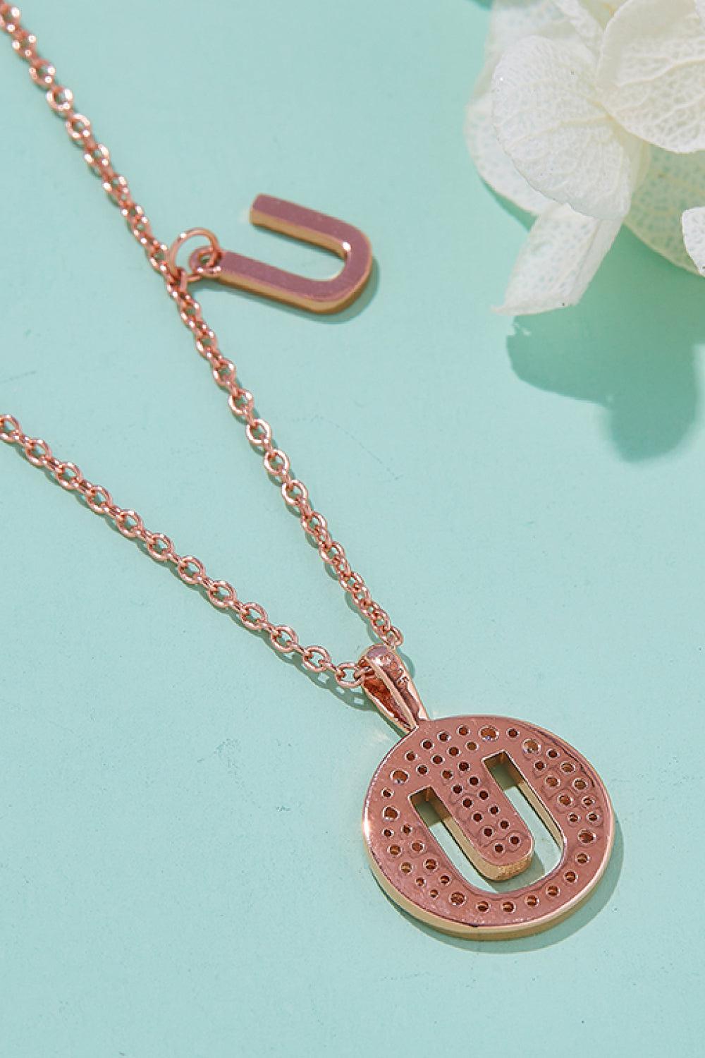 Moissanite U to Z Pendant Necklace BLUE ZONE PLANET