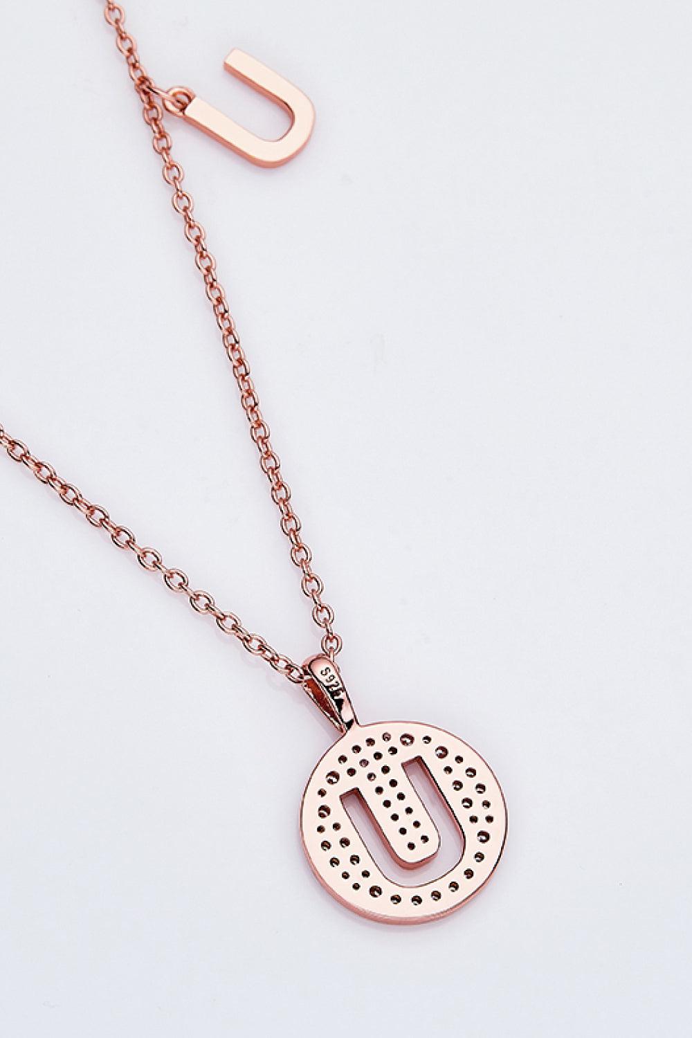 Moissanite U to Z Pendant Necklace BLUE ZONE PLANET