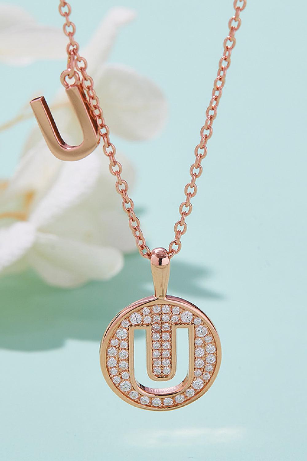 Moissanite U to Z Pendant Necklace BLUE ZONE PLANET