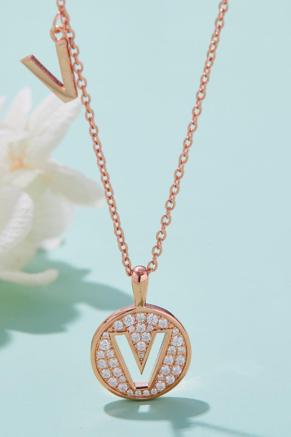 Moissanite U to Z Pendant Necklace BLUE ZONE PLANET