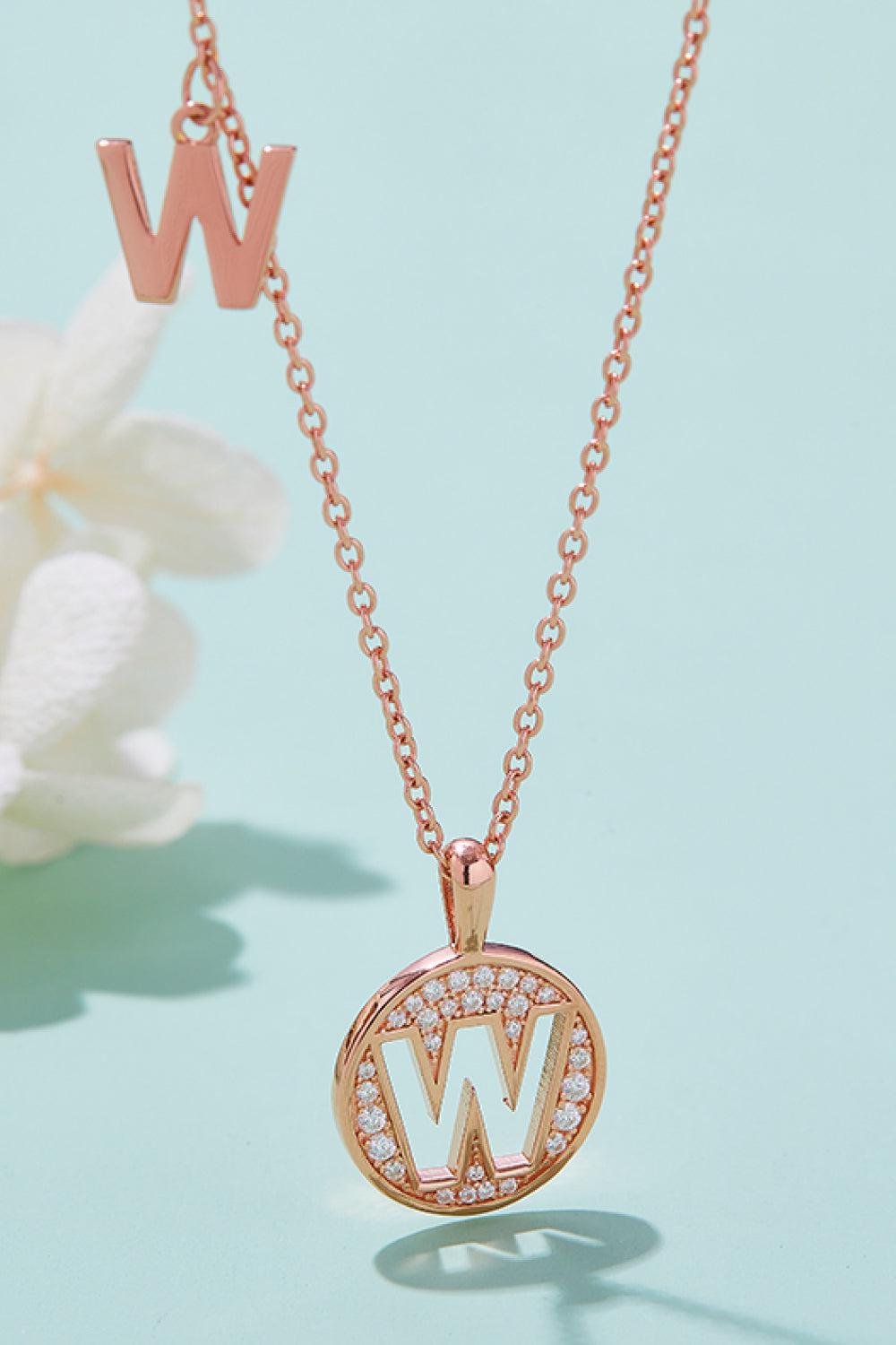 Moissanite U to Z Pendant Necklace BLUE ZONE PLANET