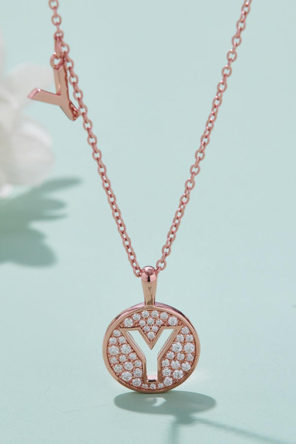 Moissanite U to Z Pendant Necklace BLUE ZONE PLANET