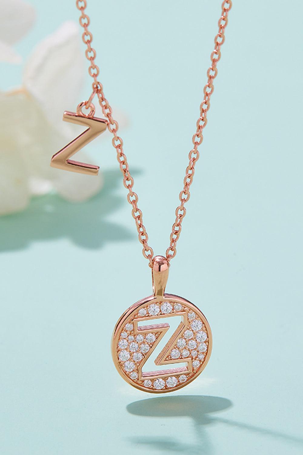 Moissanite U to Z Pendant Necklace BLUE ZONE PLANET