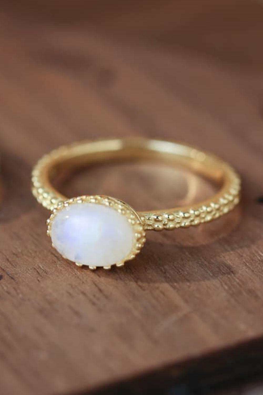 Moonstone 925 Sterling Silver Ring BLUE ZONE PLANET