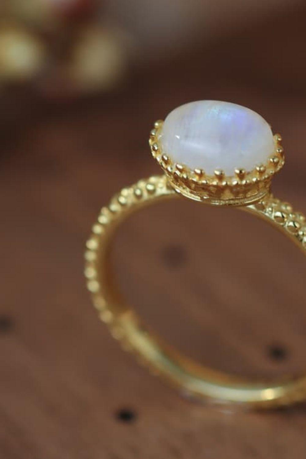 Moonstone 925 Sterling Silver Ring BLUE ZONE PLANET
