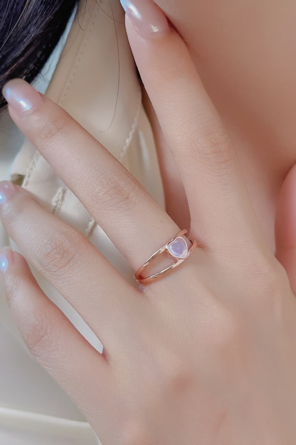 Moonstone Heart 925 Sterling Silver Ring BLUE ZONE PLANET