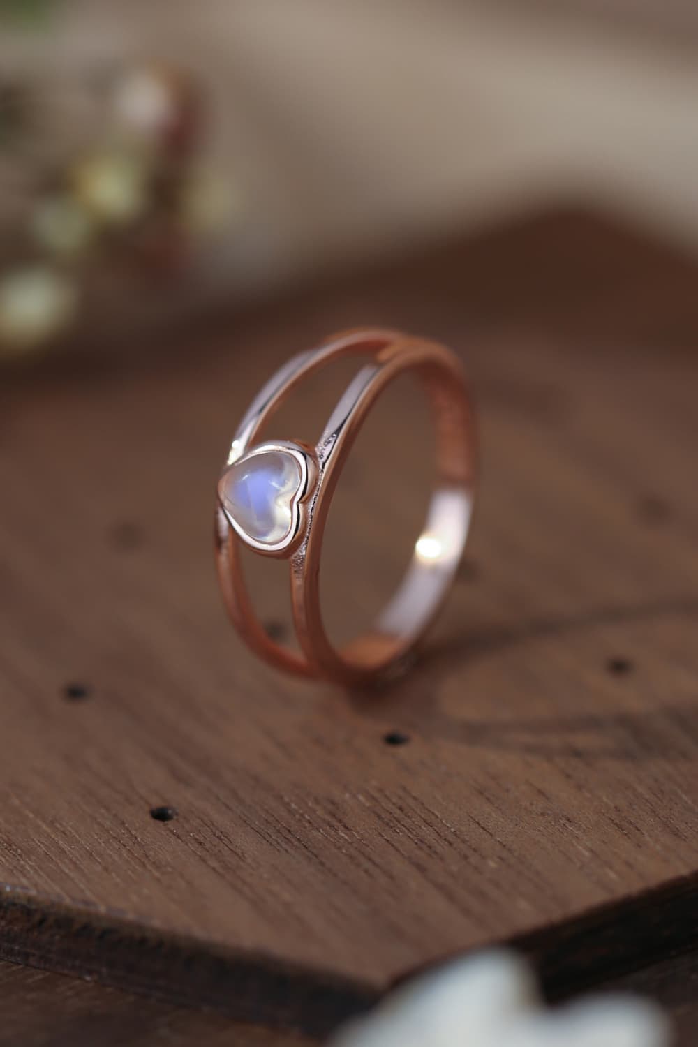 Moonstone Heart 925 Sterling Silver Ring BLUE ZONE PLANET