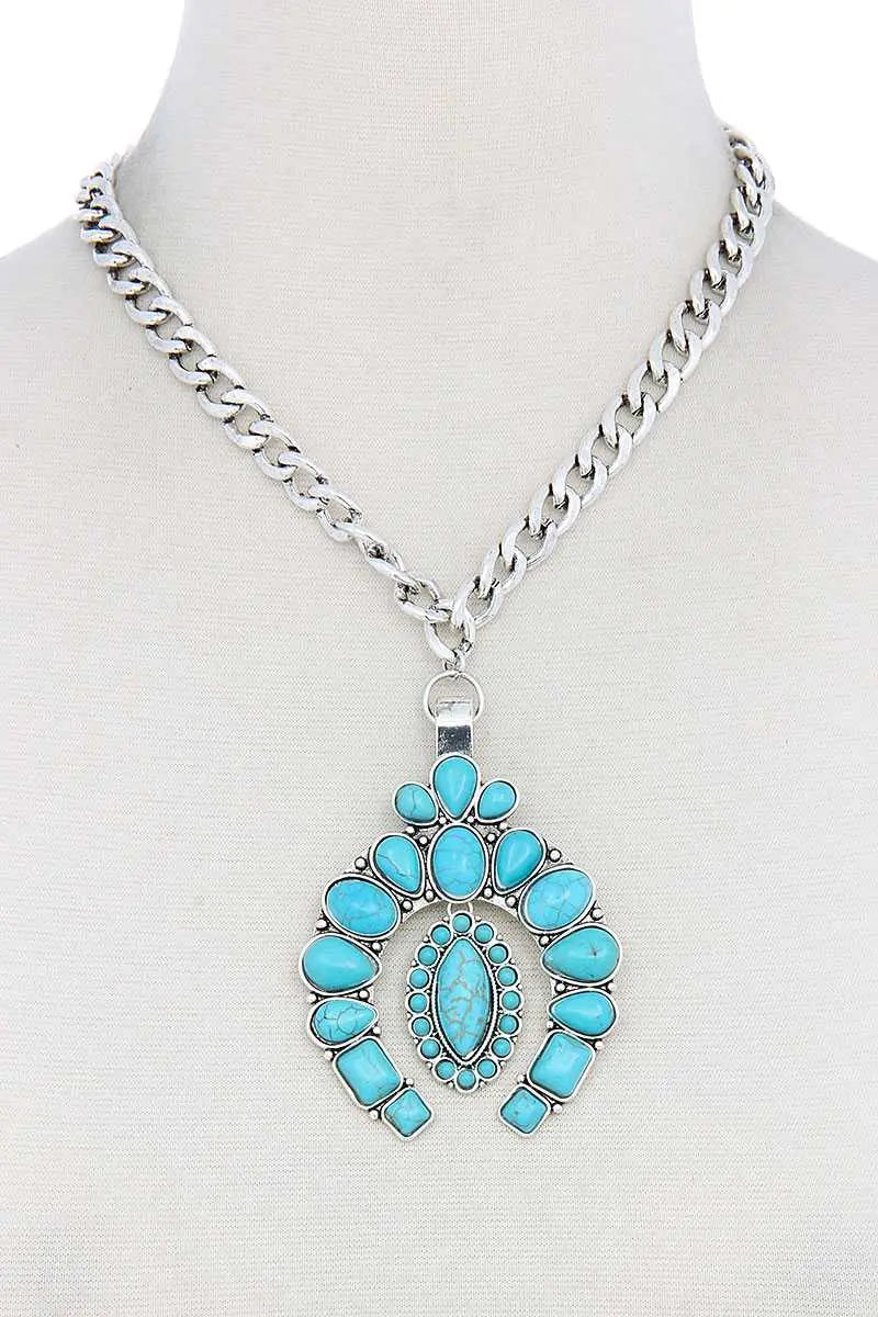 Multi-Stone Pendant Necklace Blue Zone Planet