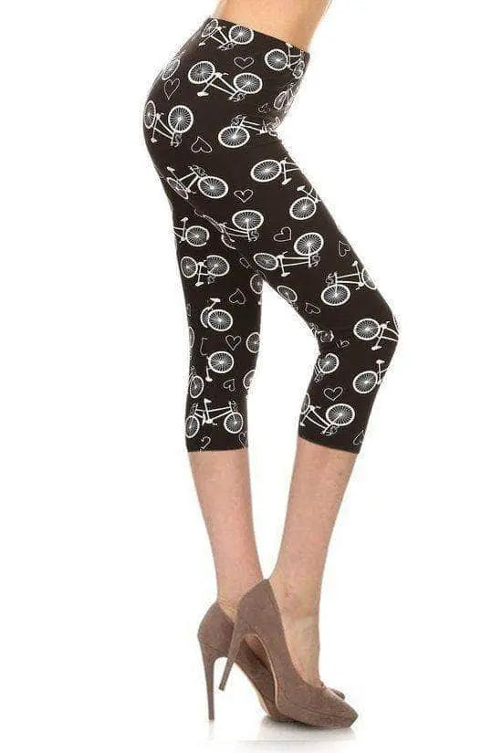 Multi-color Print, Cropped Capri Leggings Blue Zone Planet