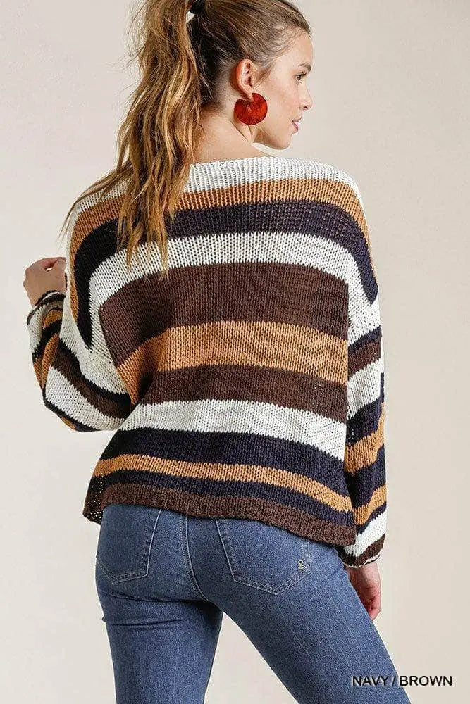 Multicolored Striped Sweater Blue Zone Planet