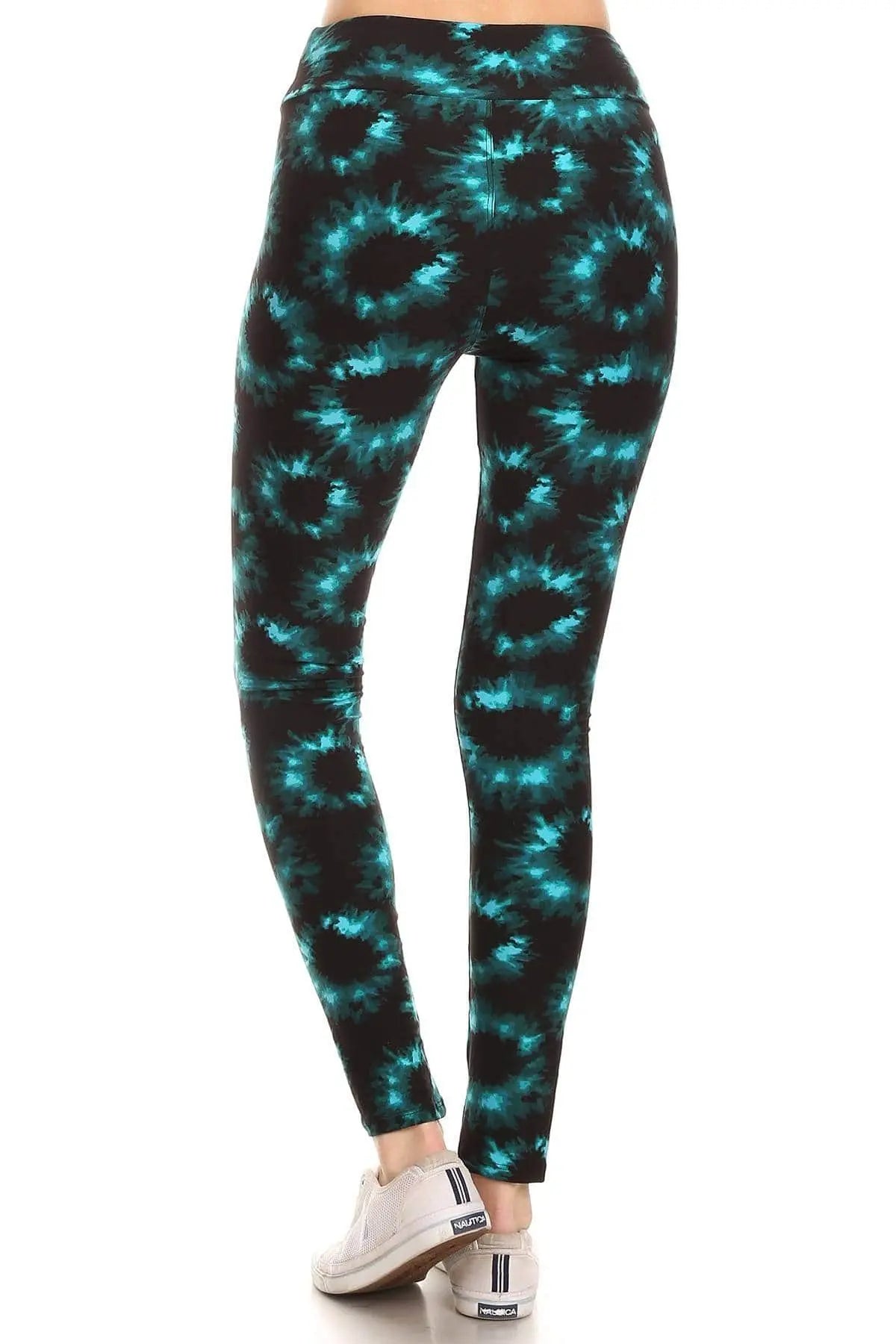 Neon Green Tie-Dye Yoga Leggings Blue Zone Planet