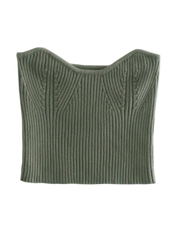 New Knitted Sleeves + Sexy Slim Tube Top Two-piece Set kakaclo
