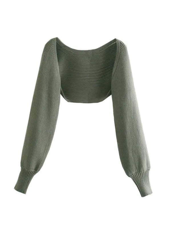 New Knitted Sleeves + Sexy Slim Tube Top Two-piece Set kakaclo