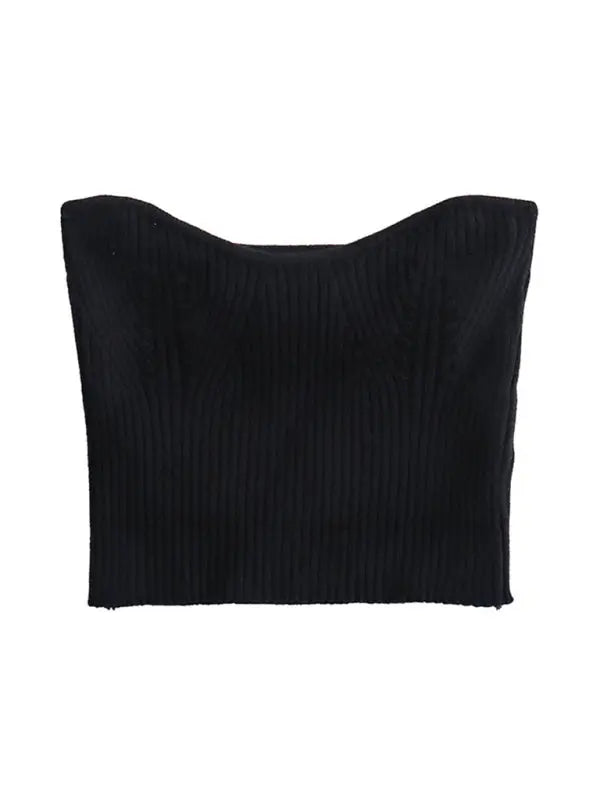New Knitted Sleeves + Sexy Slim Tube Top Two-piece Set kakaclo