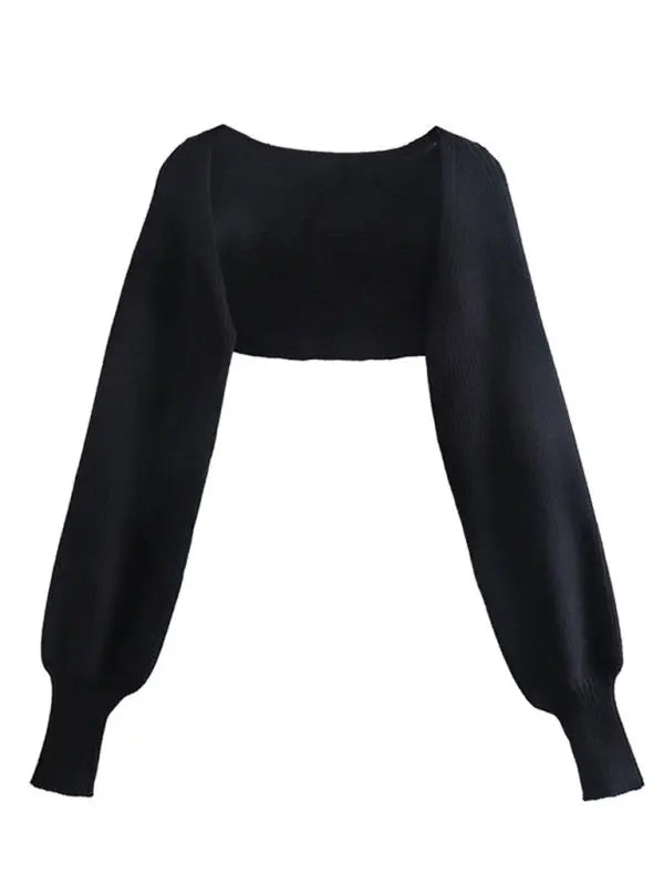 New Knitted Sleeves + Sexy Slim Tube Top Two-piece Set kakaclo