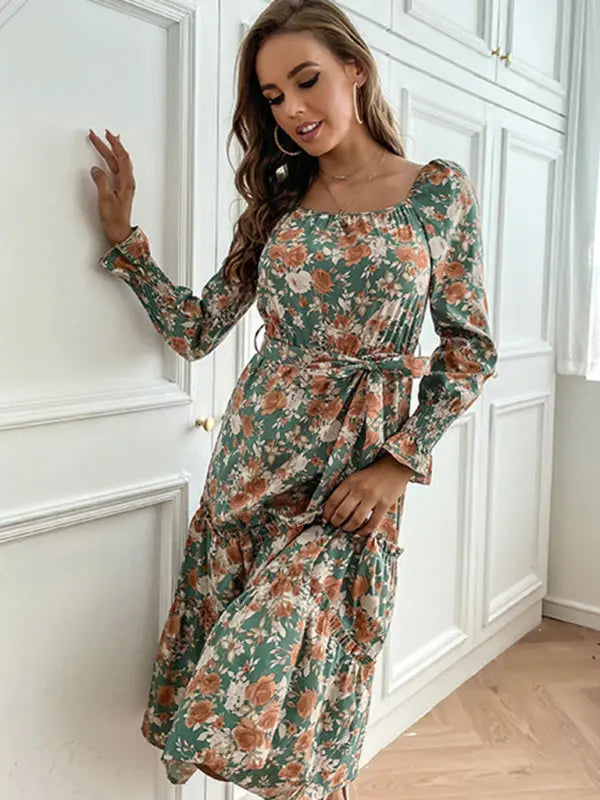 New product long -sleeved long -sleeved base fashion dress kakaclo