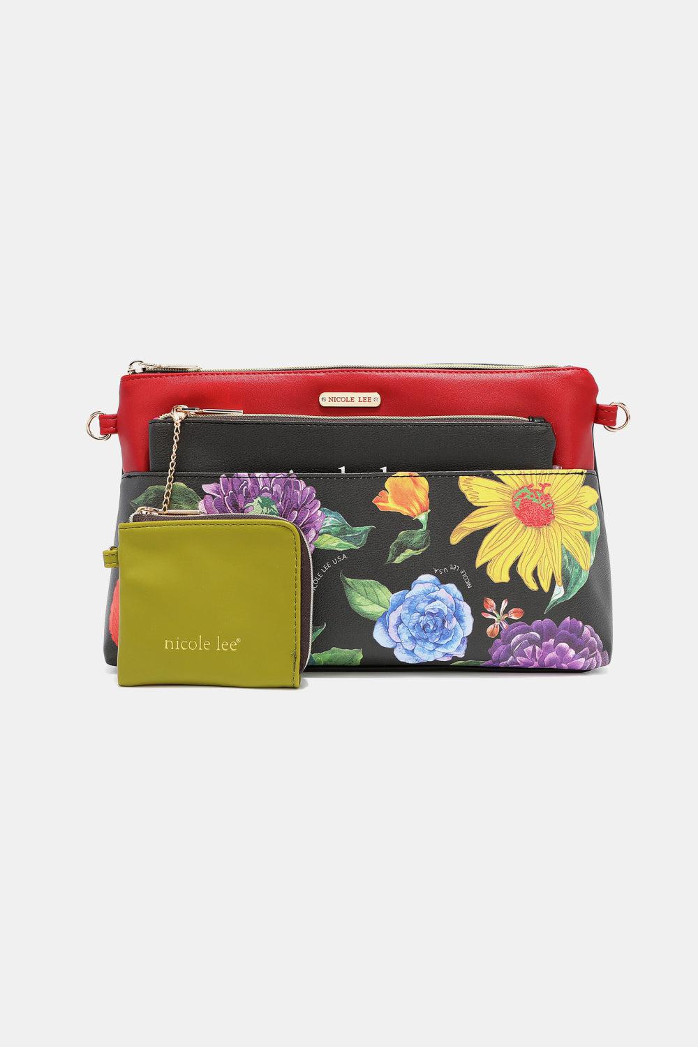 Nicole Lee USA Printed Handbag with Three Pouches BLUE ZONE PLANET