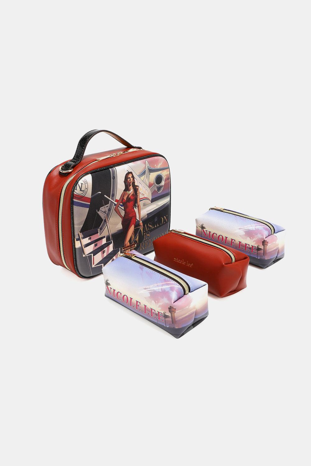 Nicole Lee USA Printed Handbag with Three Pouches BLUE ZONE PLANET