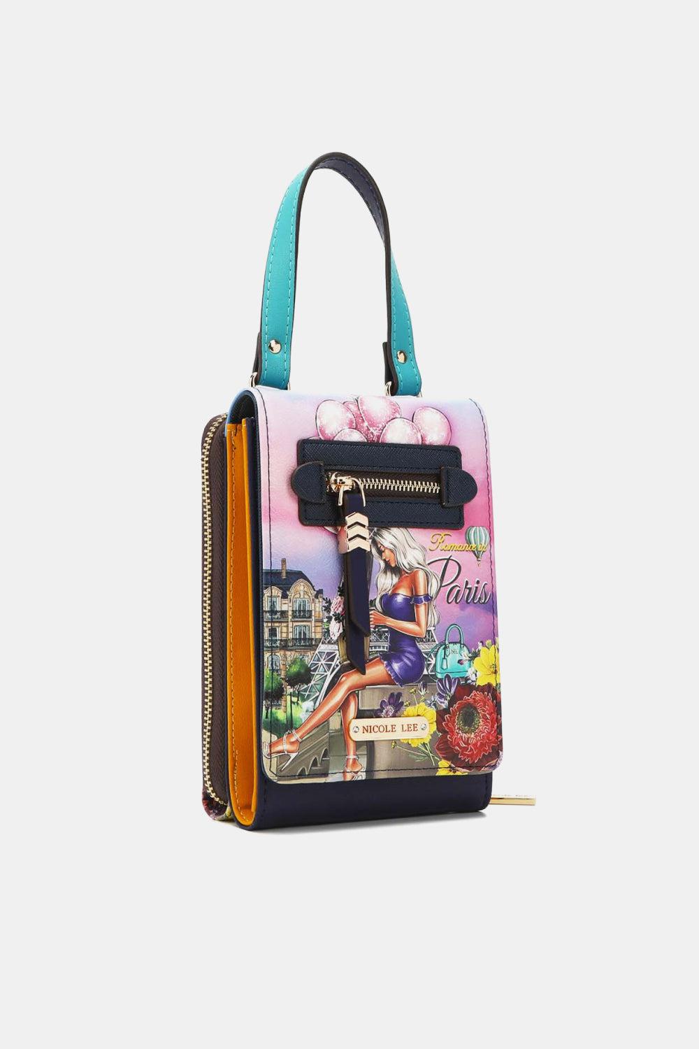 Nicole Lee USA Small Crossbody Wallet BLUE ZONE PLANET