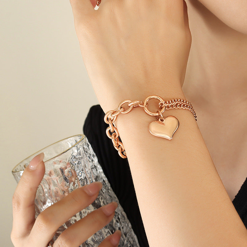 Half Chunky Chain Titanium Steel Bracelet BLUE ZONE PLANET