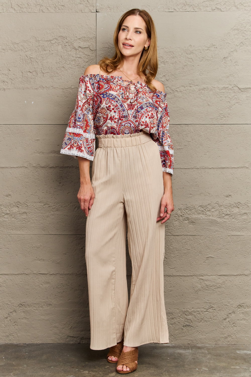 Off Shoulder Bohemian Style Blouse BLUE ZONE PLANET