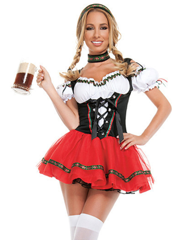 Oktoberfest Costume Bar Waiter Maid Uniform Halloween Costume BLUE ZONE PLANET