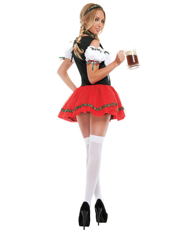 Oktoberfest Costume Bar Waiter Maid Uniform Halloween Costume BLUE ZONE PLANET