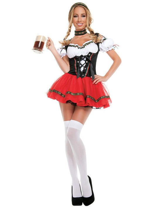 Oktoberfest Costume Bar Waiter Maid Uniform Halloween Costume BLUE ZONE PLANET