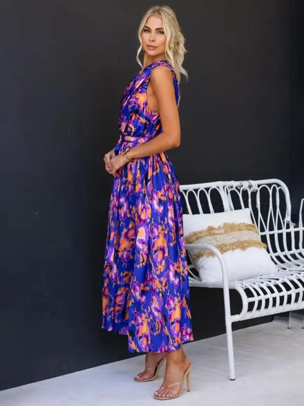 One Shoulder Slim Waist Strapless Backless Dress BLUE ZONE PLANET