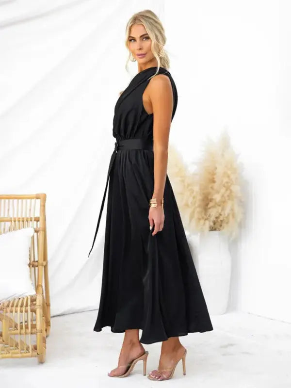 One Shoulder Slim Waist Strapless Backless Dress BLUE ZONE PLANET