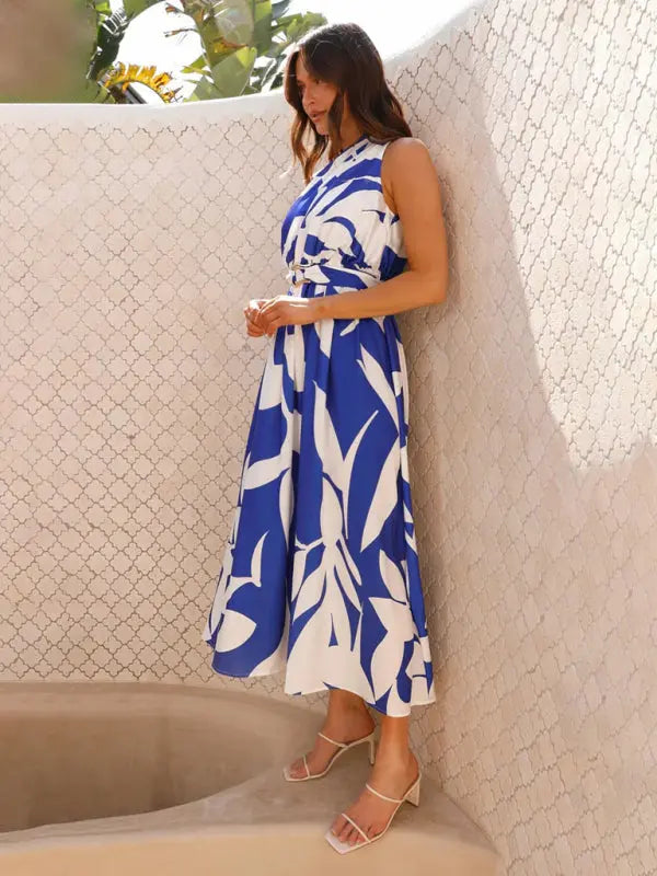 One Shoulder Slim Waist Strapless Backless Dress BLUE ZONE PLANET