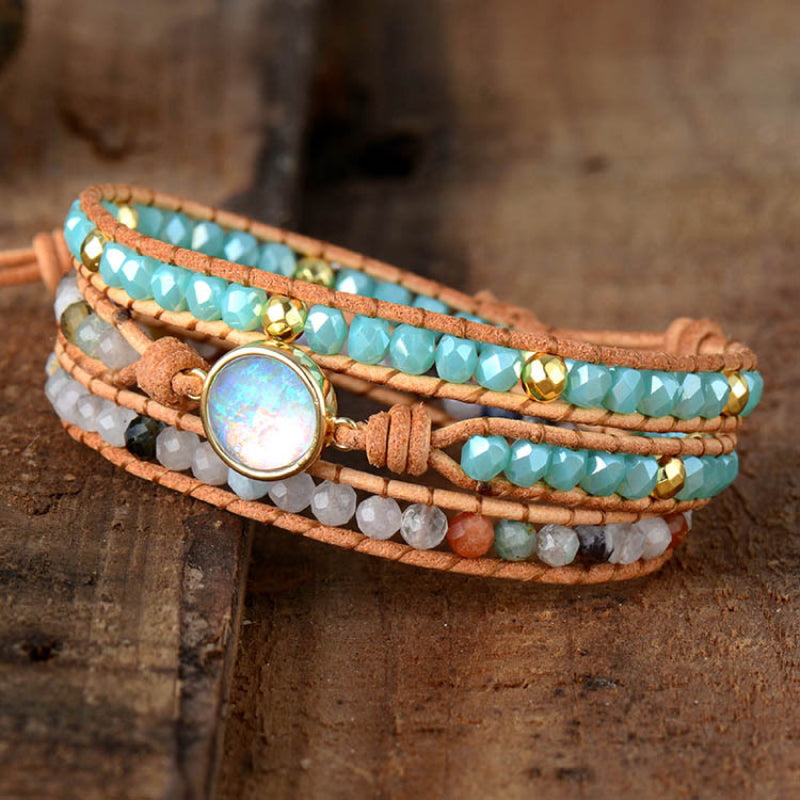Opal Beaded Layered Bracelet BLUE ZONE PLANET