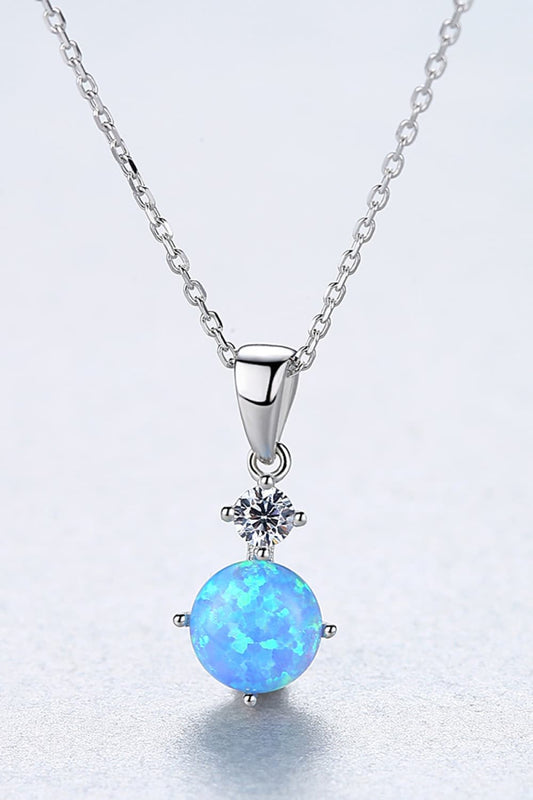 Opal Pendant 925 Sterling Silver Necklace-TOPS / DRESSES-[Adult]-[Female]-2022 Online Blue Zone Planet