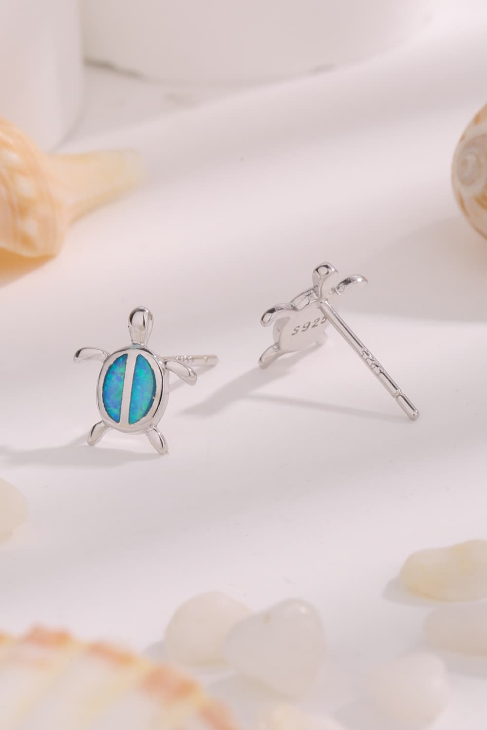 Opal Turtle 925 Sterling Silver Stud Earrings BLUE ZONE PLANET