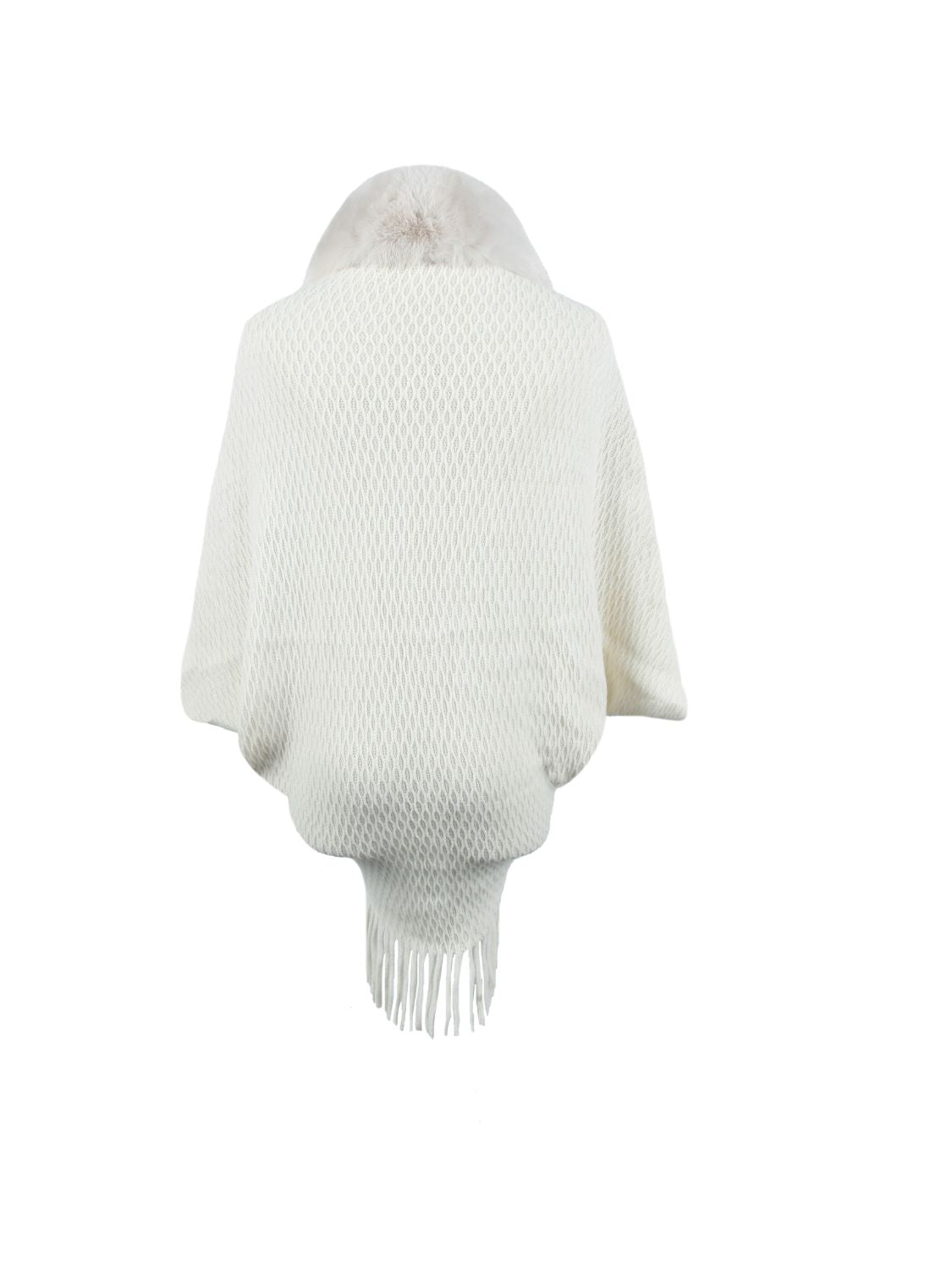 Open Front Fringe Hem Poncho BLUE ZONE PLANET